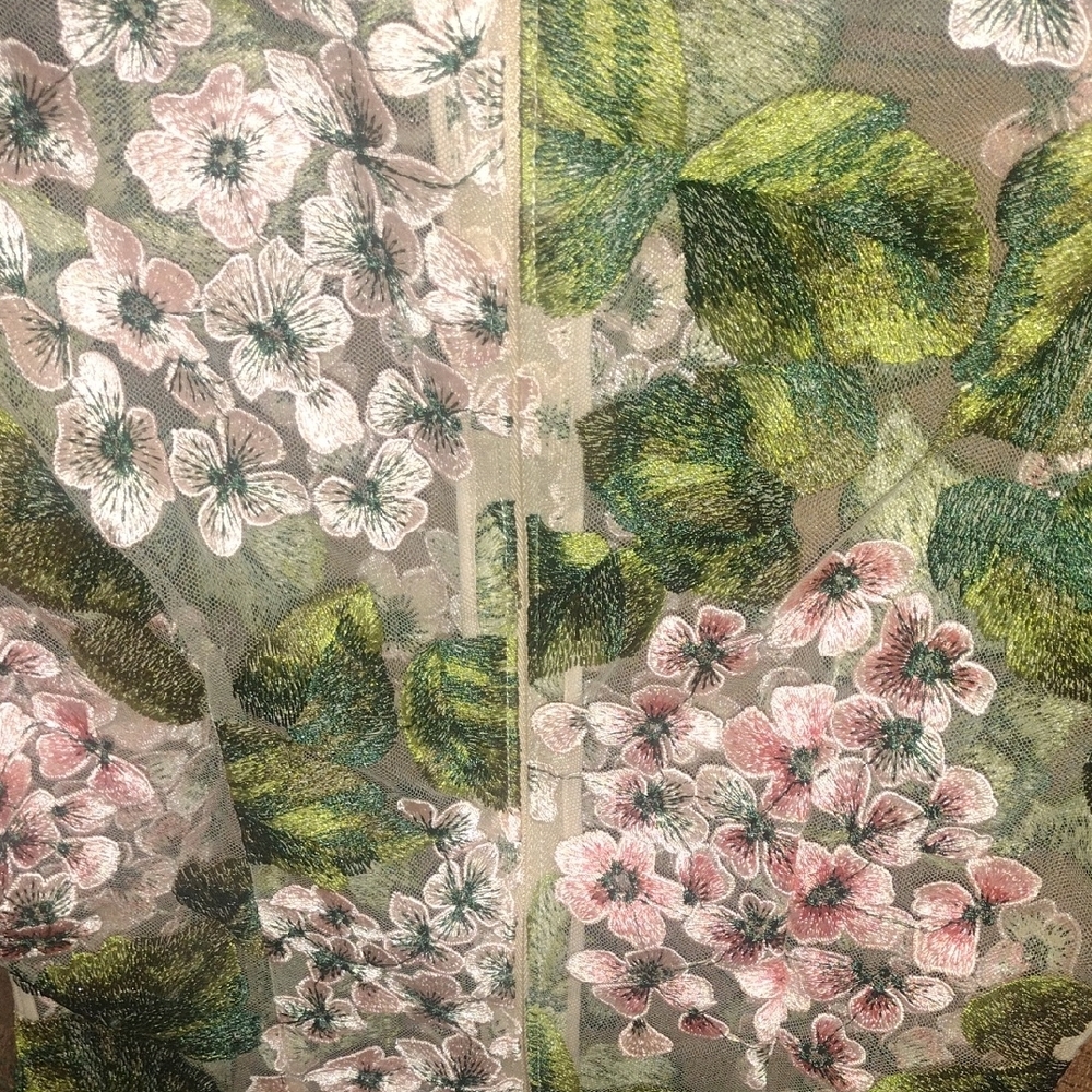 Fashion Nova Floral Mesh Dress in Pink and Green - Picture 9 of 9